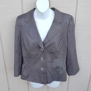 Halogen SZ 12 Gray 3-Button Stretch Jacket Blazer